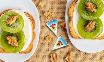 Snack de Kiwi con nuez.